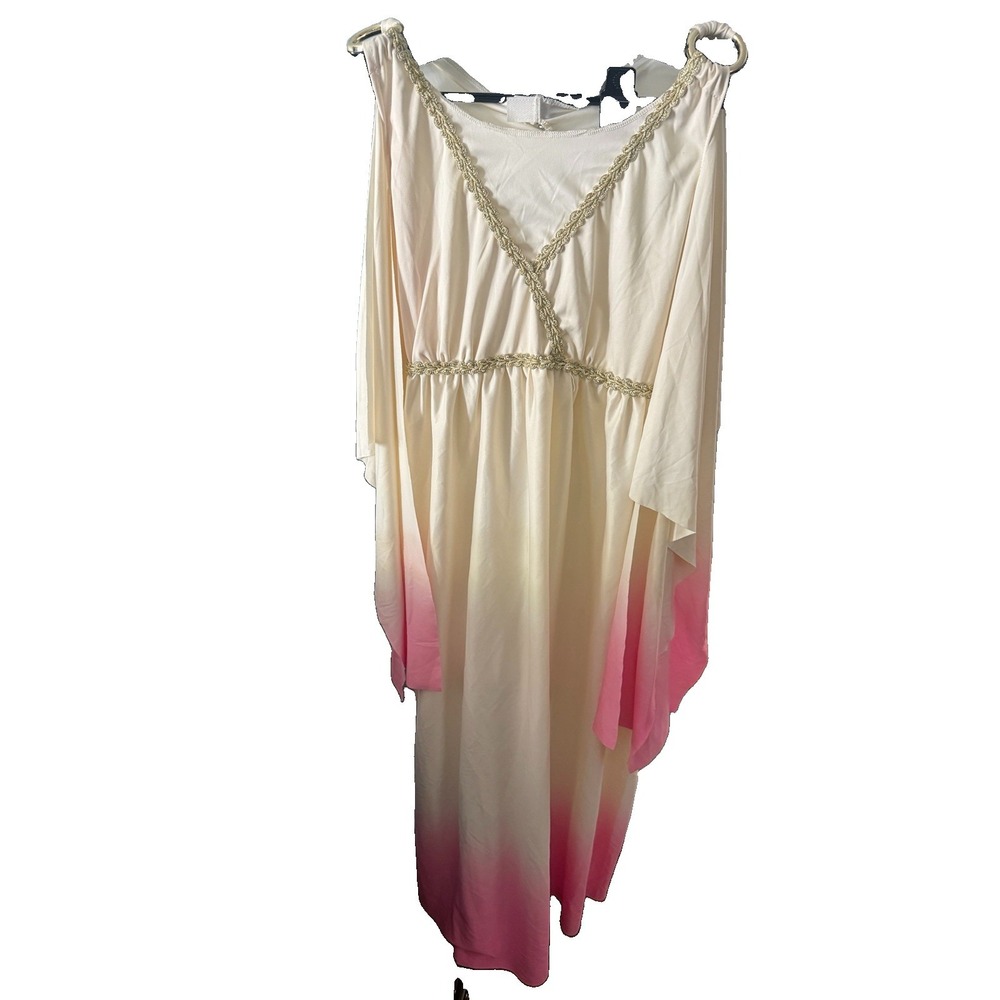 Cream and Pink Ombre Greek Goddess-Style Costume Dress Size Young Adult Small